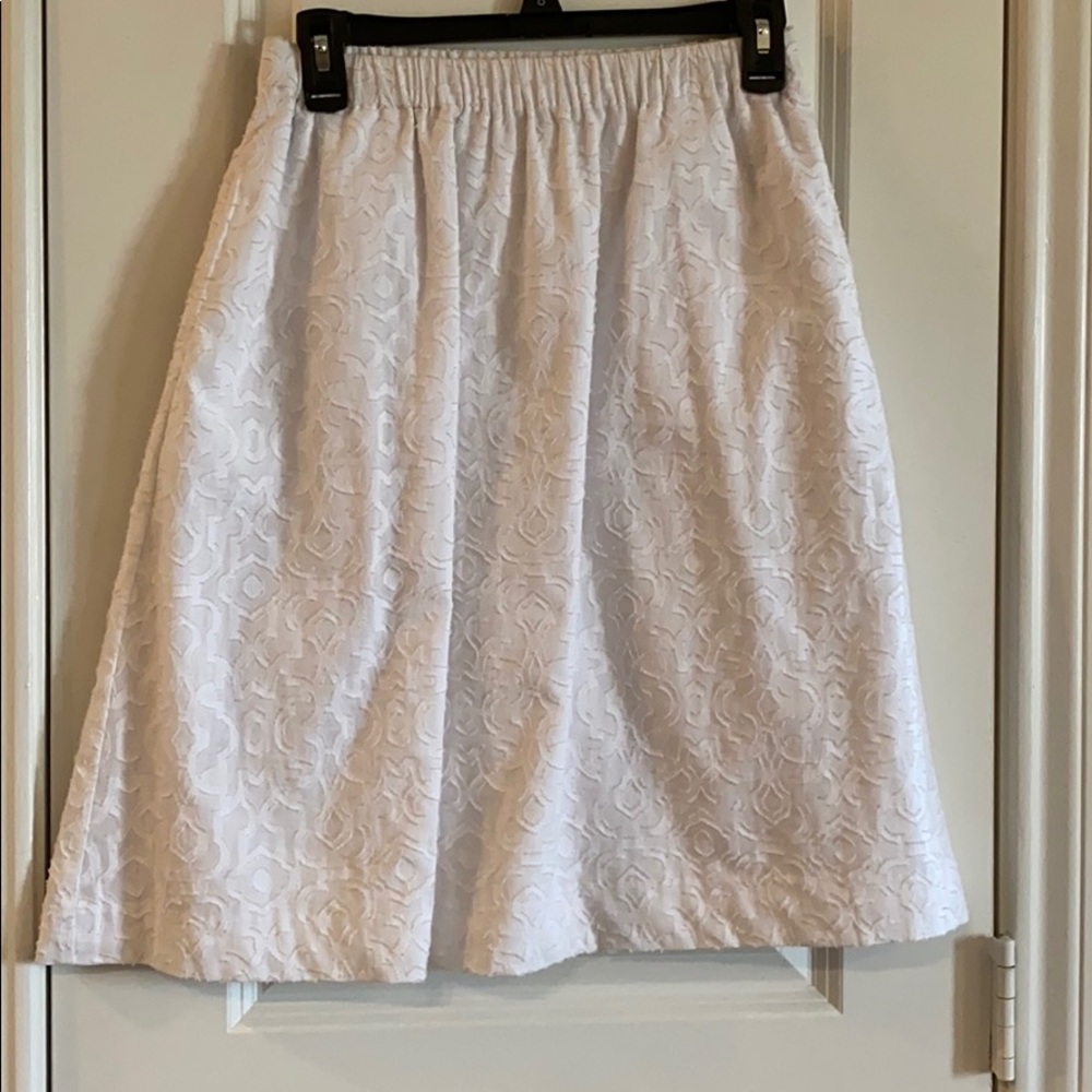 J. Crew white midi skirt
